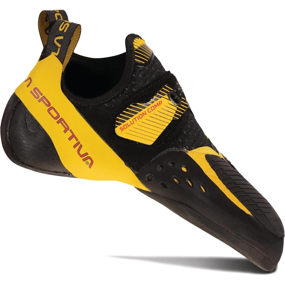 imageLa Sportiva Mens Solution Comp Rock Climbing ShoesBlackYellow