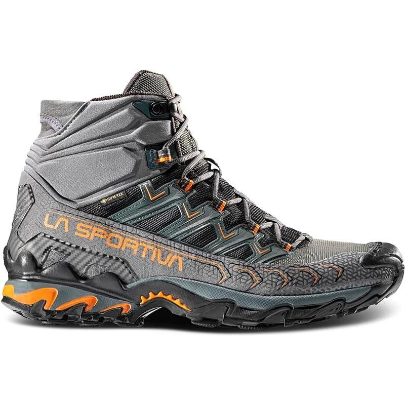 imageLa Sportiva Mens Ultra Raptor II Mid GTX Hiking ShoeCarbonHawaiian Sun