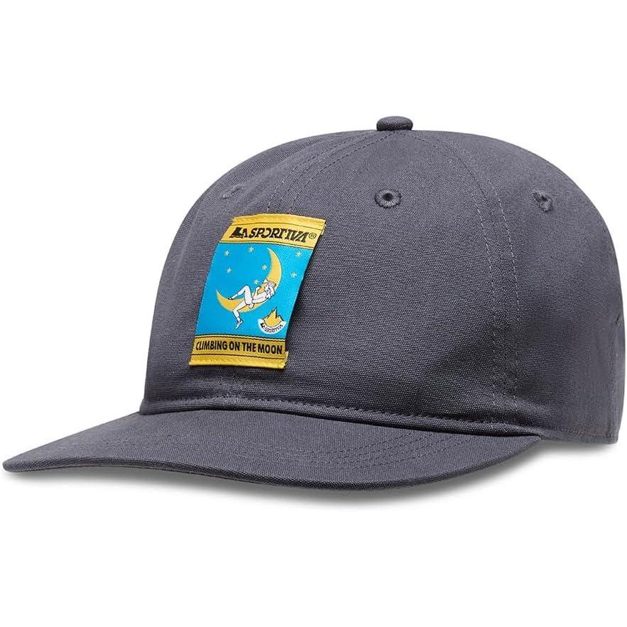 imageLa Sportiva Climbing On The Moon 5Panel Hat Lightweight Flat Brim Adjustable Fit Climbing Hiking TravelOnyx