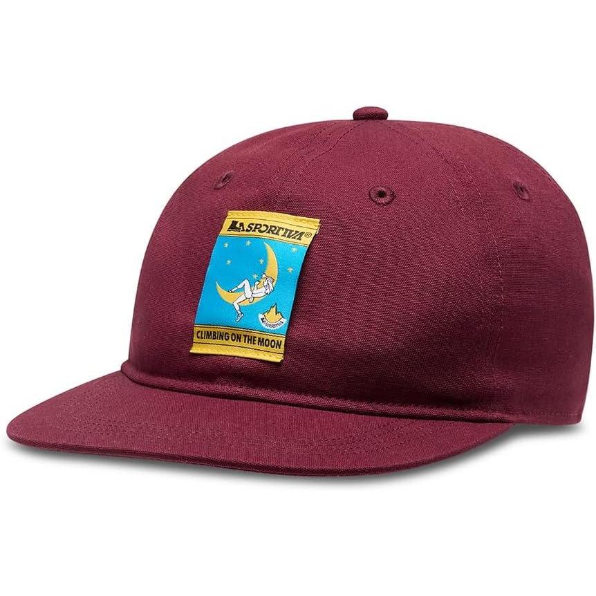 imageLa Sportiva Climbing On The Moon 5Panel Hat Lightweight Flat Brim Adjustable Fit Climbing Hiking TravelRedwood