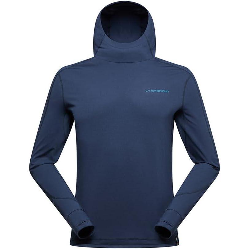 imageLa Sportiva Cloud Shadow Sun Hoody Mens Tech Shirt  Lightweight Breathable Moisture Wicking  Hiking Trail RunningNight SkyLake