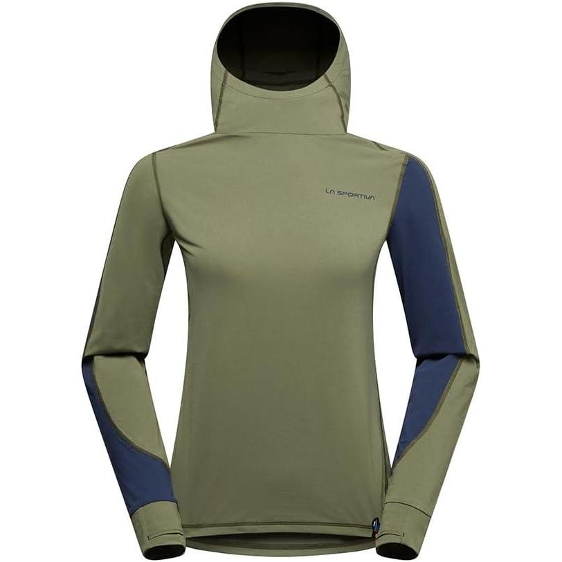 imageLa Sportiva Cloud Shadow Sun Hoody Womens Tech Shirt Lightweight Breathable Moisture Wicking Hiking Trail RunningCypressNight Sky