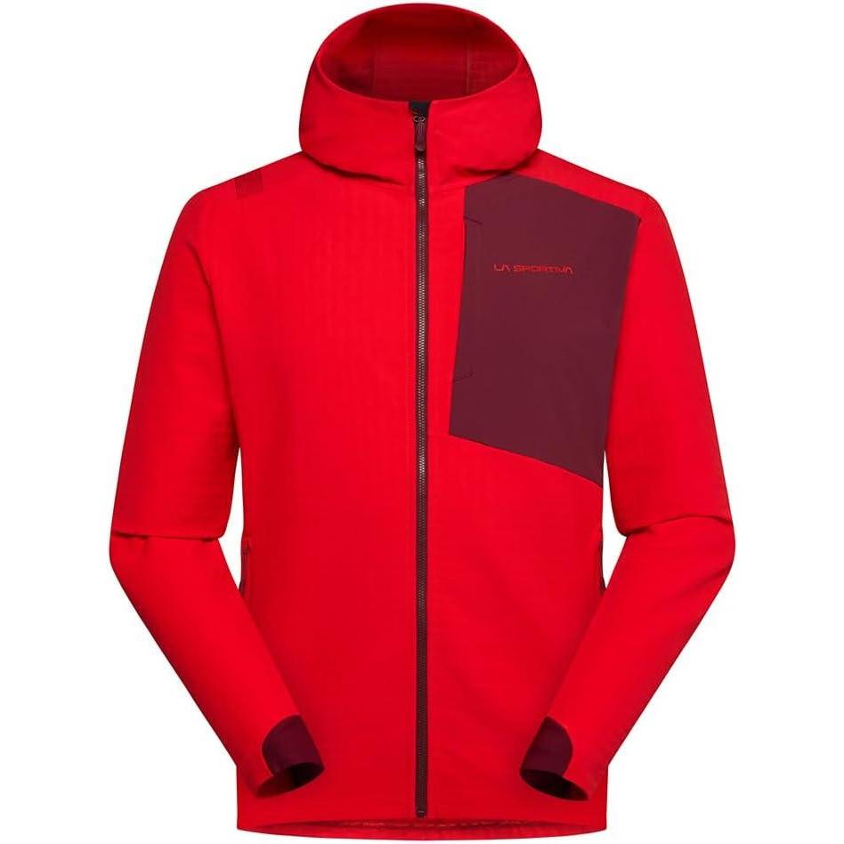 imageLa Sportiva Descender Storm Mens Softshell FullZip Jacket WindResistant Breathable Climbing Ski Touring HikingMountain RedRedwood