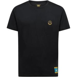 La Sportiva Climbing On The Moon Men’s Graphic T-Shirt — Breathable, Comfortable, Lightweight — Climbing, Hiking, Travel(Nero/Giallo)