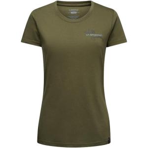 La Sportiva Climb Flower Women’s Graphic T-Shirt — Breathable, Comfortable, Lightweight — Climbing, Hiking, Travel(Cypress/Night Sky)
