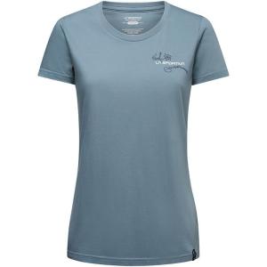 La Sportiva Climb Flower Women’s Graphic T-Shirt — Breathable, Comfortable, Lightweight — Climbing, Hiking, Travel(Limestone/Night Sky)