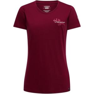 La Sportiva Climb Flower Women’s Graphic T-Shirt — Breathable, Comfortable, Lightweight — Climbing, Hiking, Travel(Redwood/Azalea)