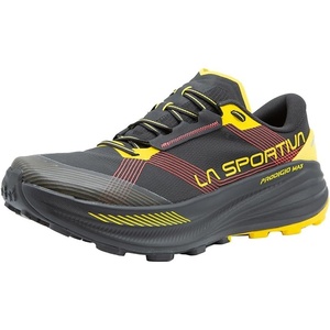 La Sportiva Mens Prodigio Max Running Shoe | Ultra-Cushioning Trail Running(Black/Yellow)
