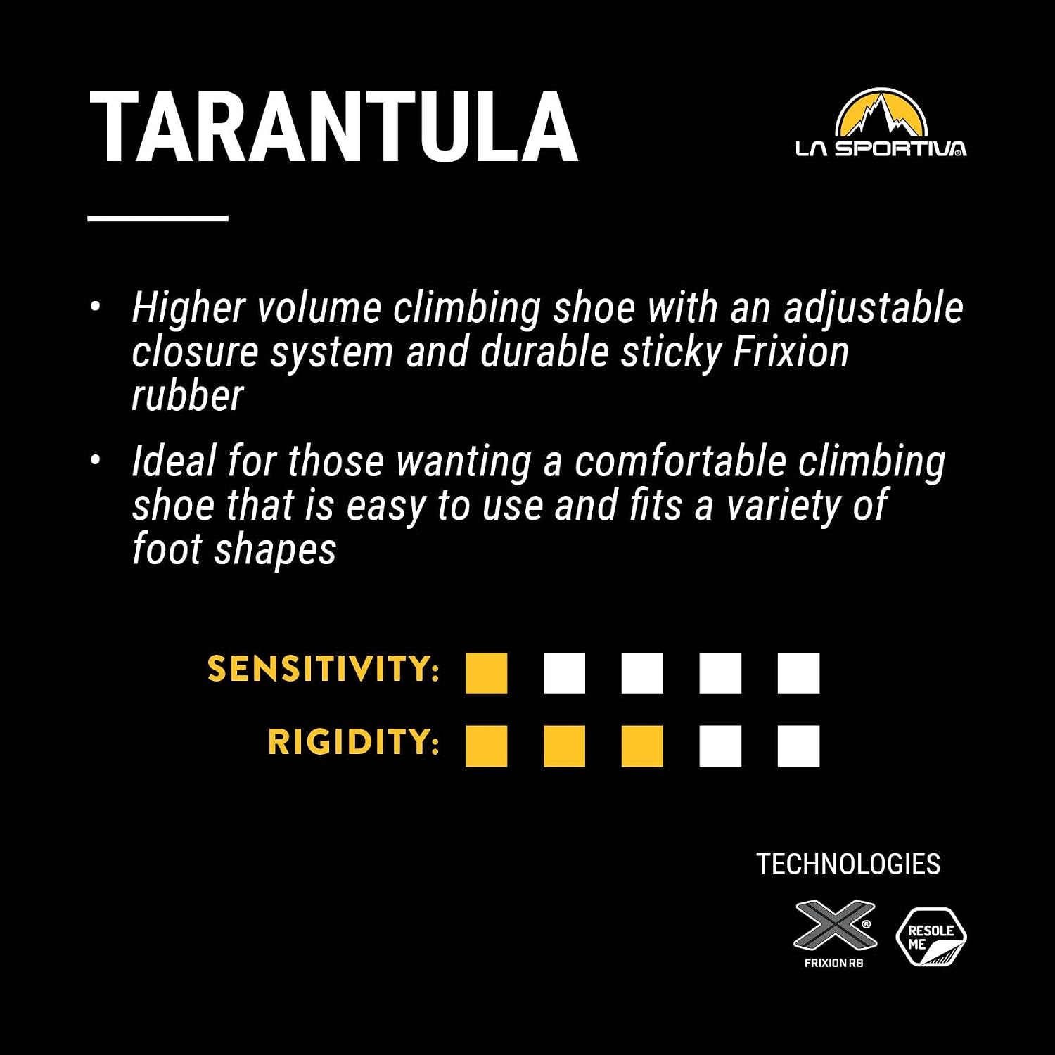 image:imageLa Sportiva Mens Tarantula Rock Climbing Shoes Introductory IndoorOutdoor Shoe Premium Comfort Higher Volume Easy OnOff Hook amp Loop ClosureBlackPoppy