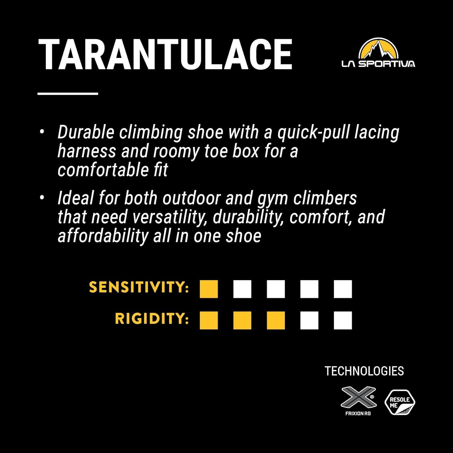 image:imageLa Sportiva Mens Tarantulace Rock Climbing Shoe Introductory IndoorOutdoor Shoe Premium Comfort Higher Volume Easy OnOff LaceUp ClosureOliveTiger