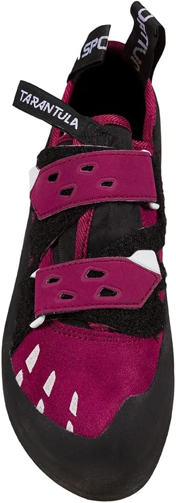 image:imageLa Sportiva Womens Tarantula Rock Climbing Shoes Introductory IndoorOutdoor Shoe Premium Comfort Higher Volume Easy OnOff Hook amp Loop ClosureRed Plum