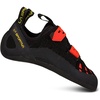 La Sportiva Mens Tarantula Rock Climbing Shoes | Introductory Indoor/Outdoor Shoe, Premium Comfort, Higher Volume, Easy On/Off, Hook & Loop Closure(Black/Poppy)