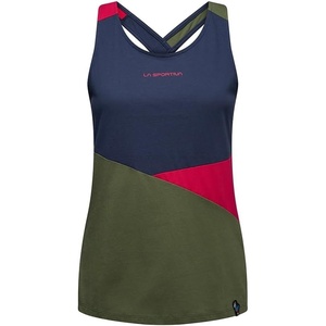 La Sportiva Twist Tank Women’s Shirt — Soft Cotton Blend, Lightweight, Breathable, Loose Fit — Climbing, Training, Running(Cypress/Night Sky)