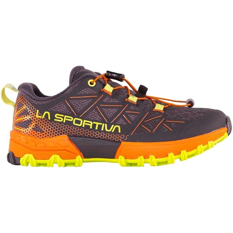 image:imageLa Sportiva Kids Bushido II Jr Trail Running Shoe CarbonHawaiian Sun 95 Toddler